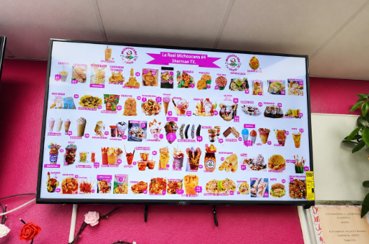 La Real Michoacana Texoma full menu with paletas mangonadas elotes and Mexican desserts pricing