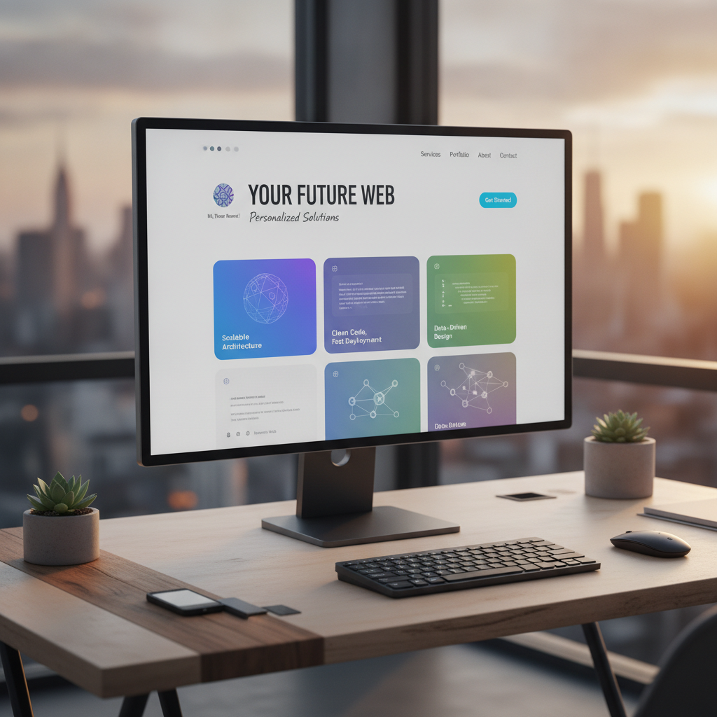 Personalized and attractive landing page design mockup showcasing modern web development