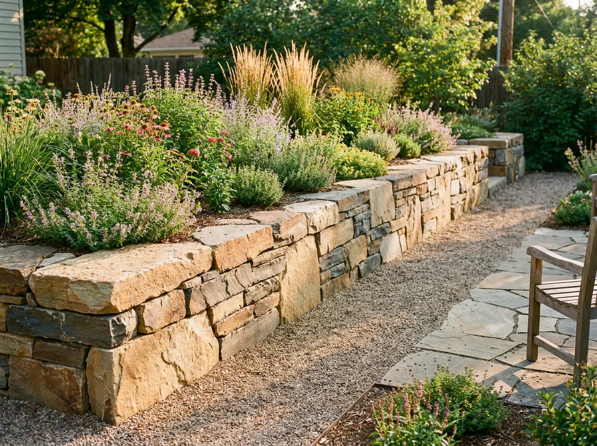 Retaining wall for sloped backyard