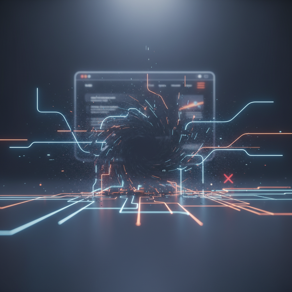 Abstract graphic representing a missing online presence