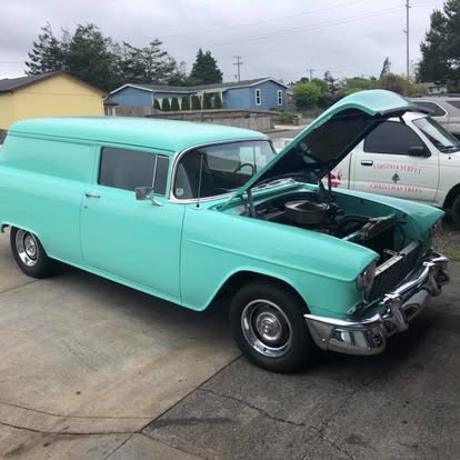 Vintage Panel Van at Rusty's Big A Autoworks, Coos Bay, Oregon