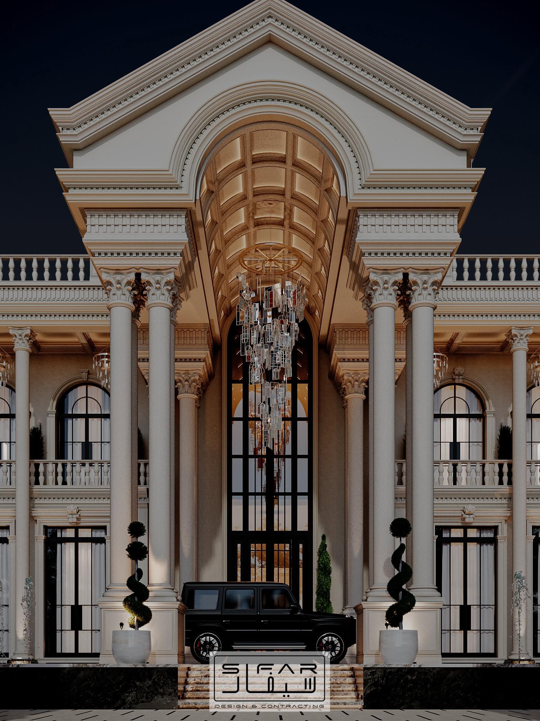 SIFAR portfolio — Neoclassical Villa Exterior — Lighting Detail