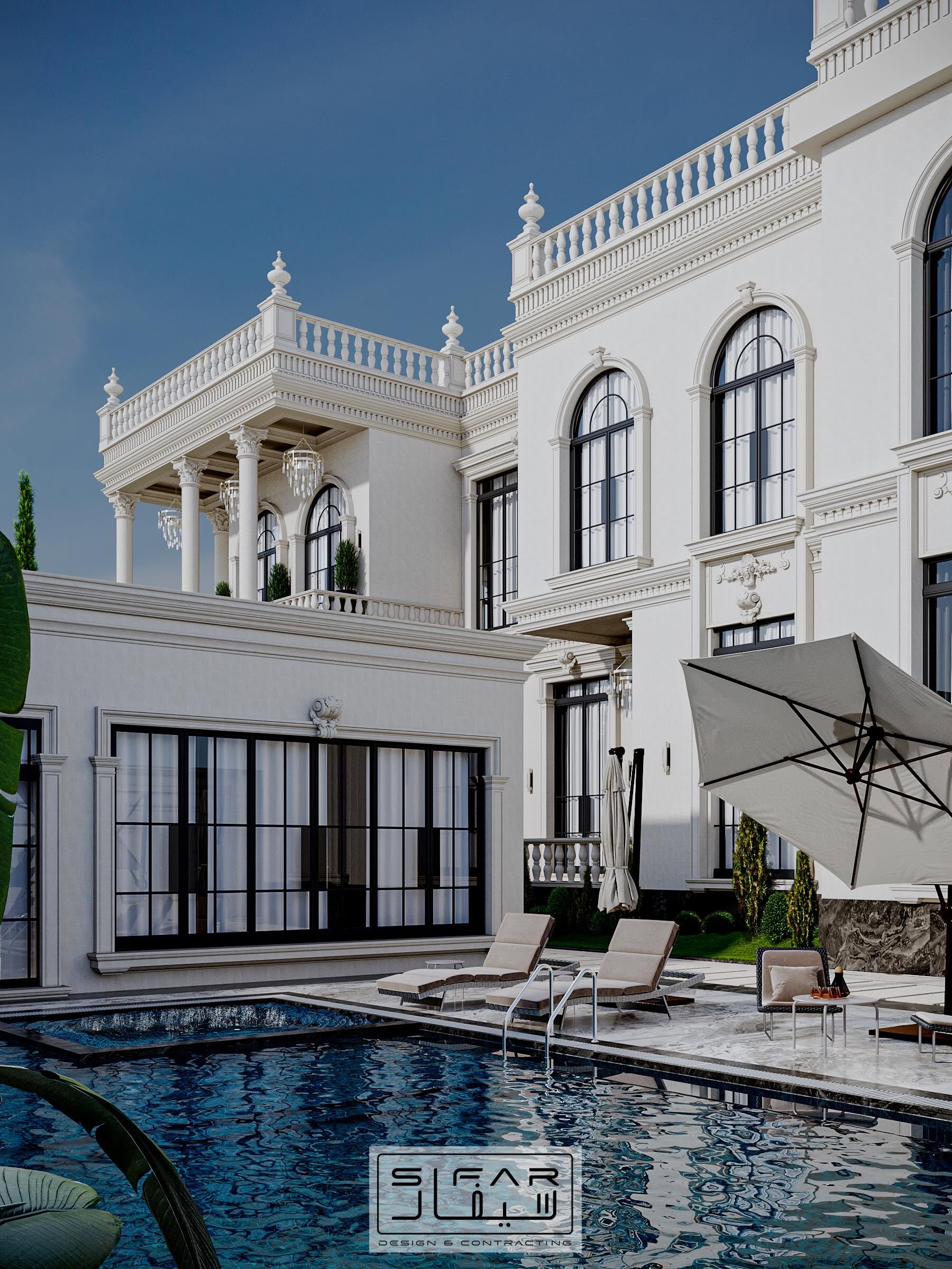 SIFAR portfolio — Neoclassical Villa Exterior — Material Finish