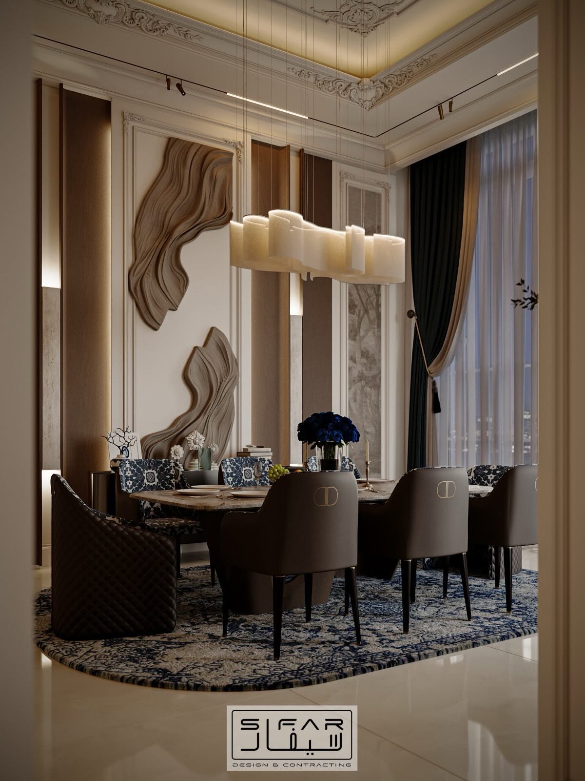 SIFAR portfolio — Blue Salon & Dining — Lighting Detail