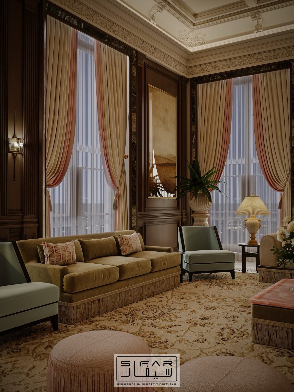 SIFAR portfolio — Private Library Lounge — main view