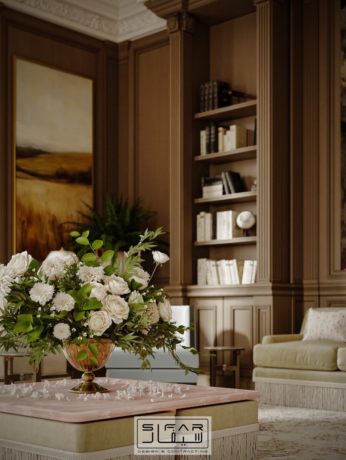 SIFAR portfolio — Private Library Lounge — Lighting Detail