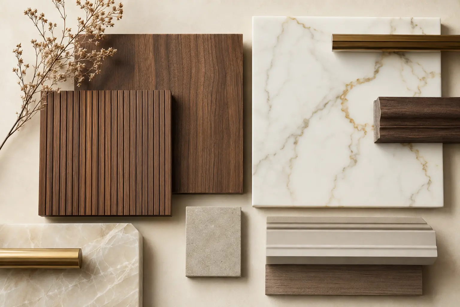Design inspiration — Materials & Finishes — Wood & Marble