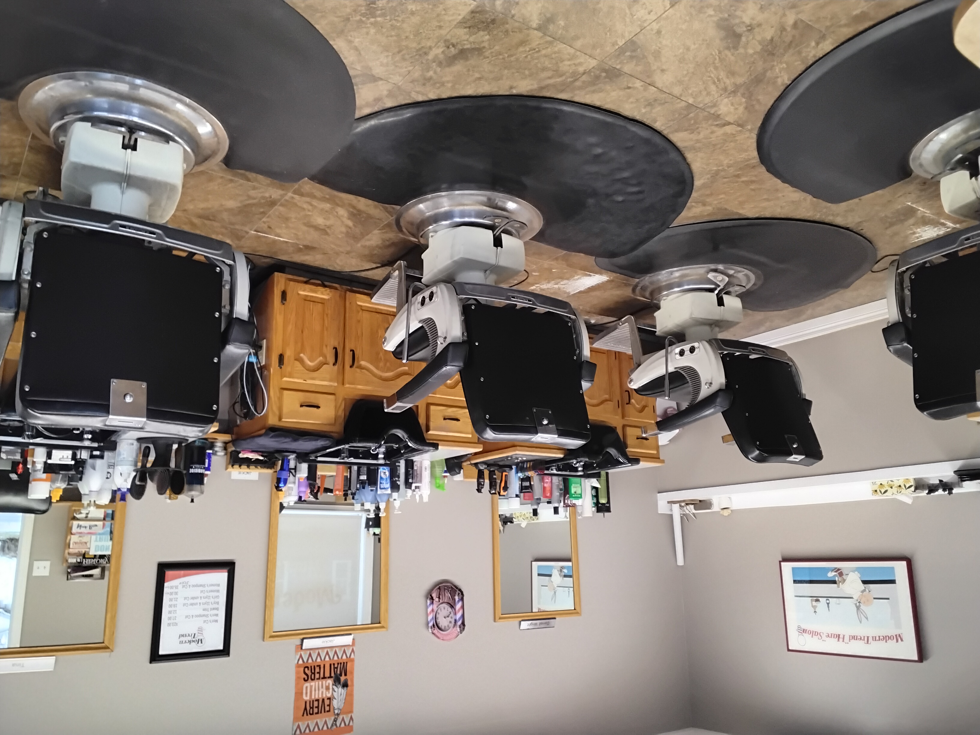 Elegant modern barbershop interior