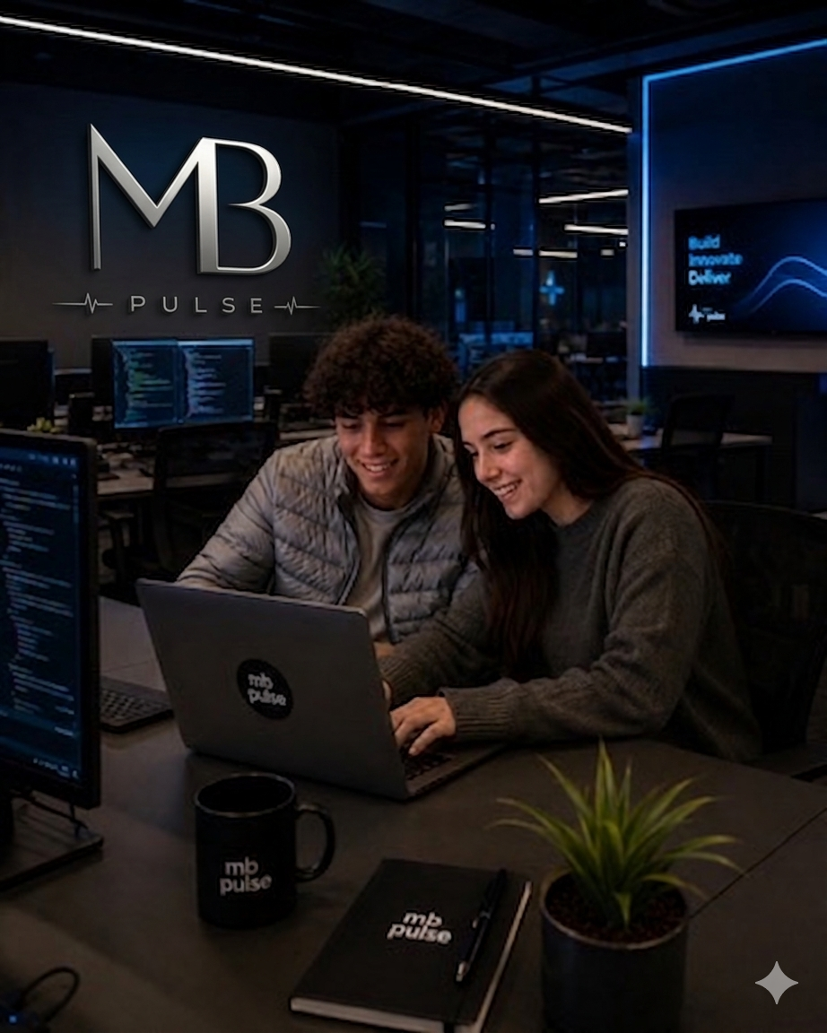 Dos socios profesionales colaborando en una agencia digital de élite