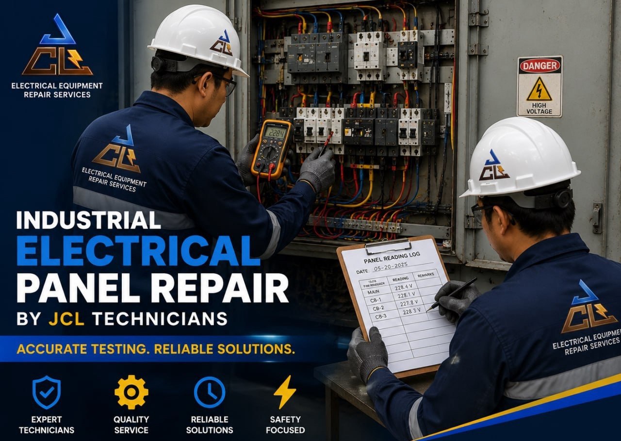 Detailed servicing of a commercial-grade circuit breaker unit in a workshop