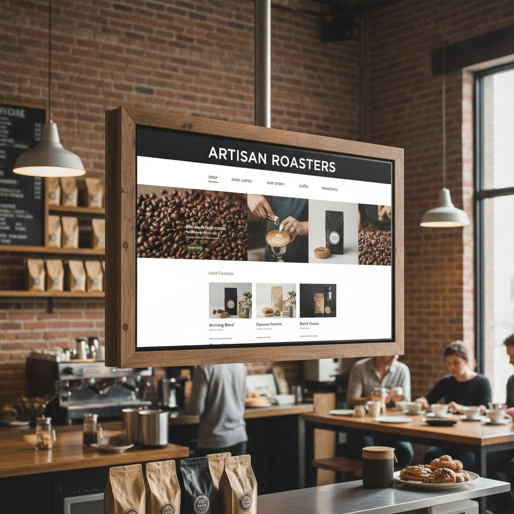 Modern website design for a local artisan coffee shop