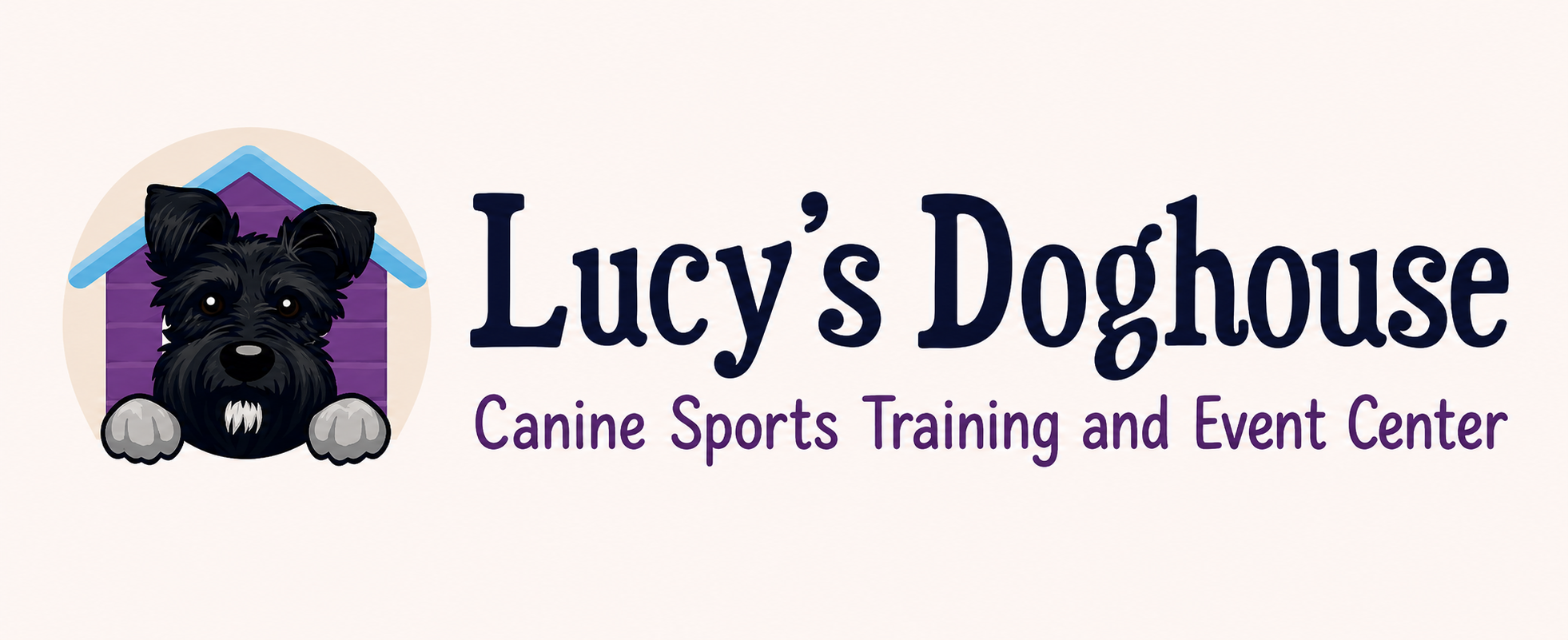 Happy dogs practicing agility jumps and weave poles at Lucy's Doghouse training center in McKinney Texas