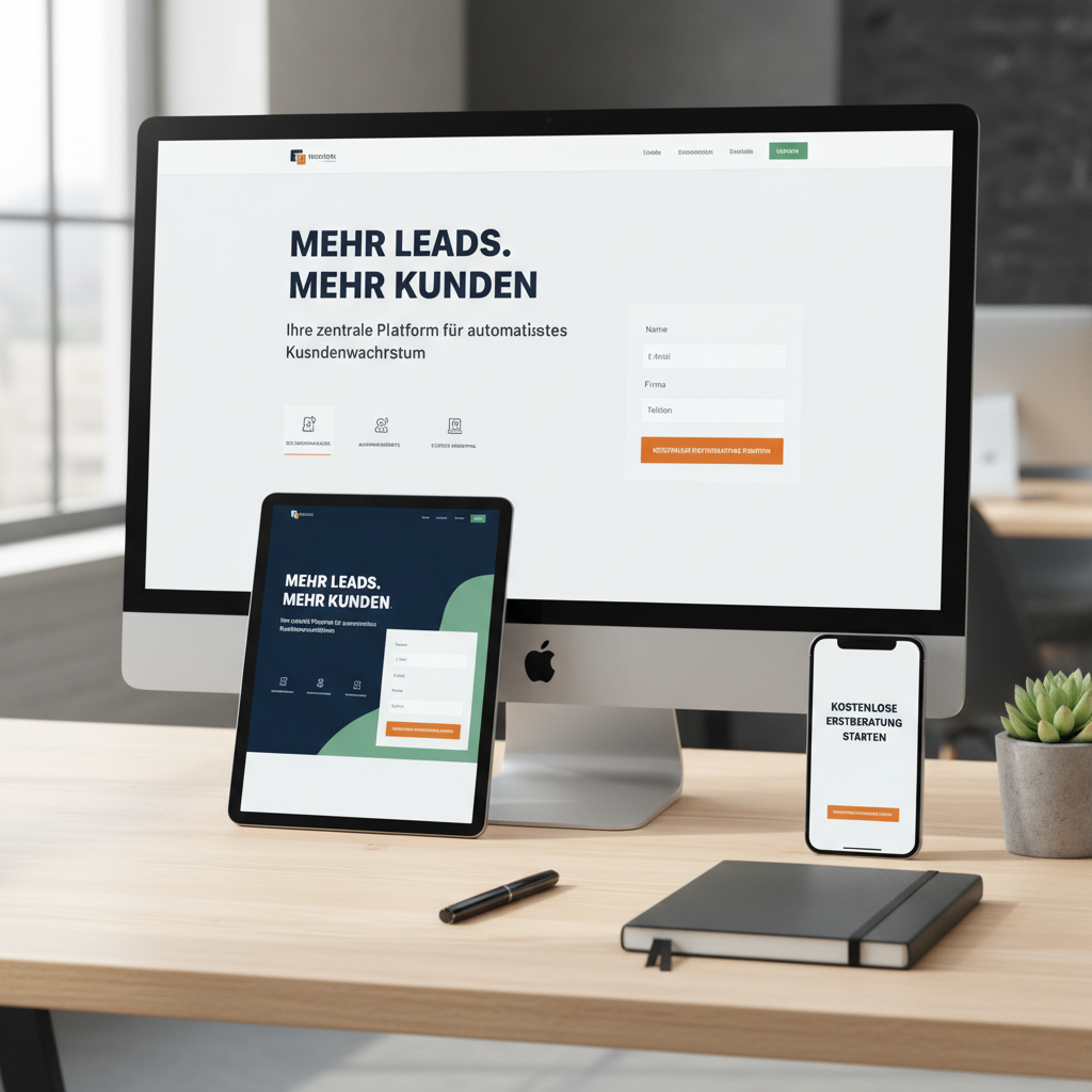 Moderne WEBSEITEN Landingpage für eine Marketing-Kampagne zur Lead-Generierung mit klarem Call-to-Action