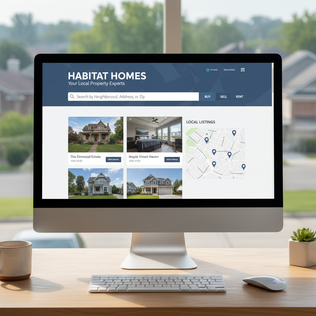 Sleek and professional website for a real estate agency focused on local properties.