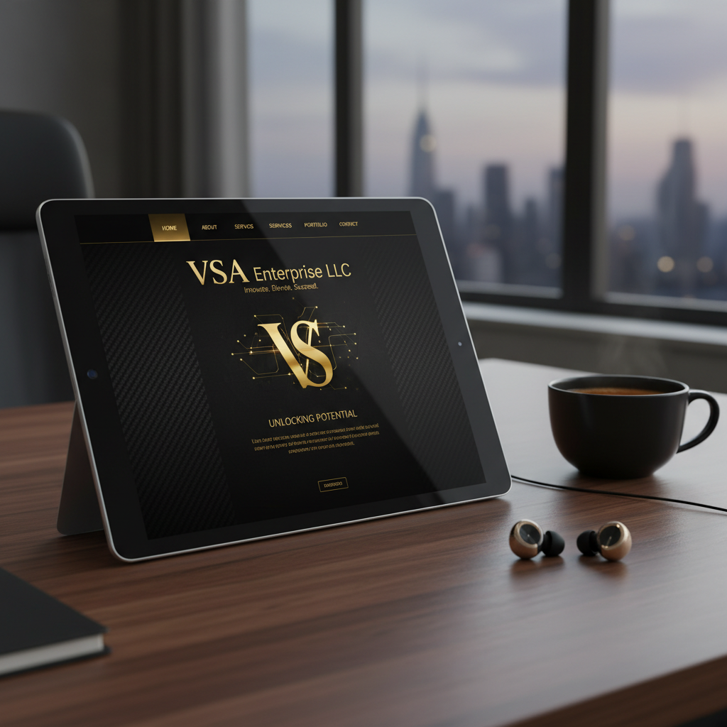 Modern, professional website mockup displayed on a sleek browser window, showcasing premium web design for local businesses