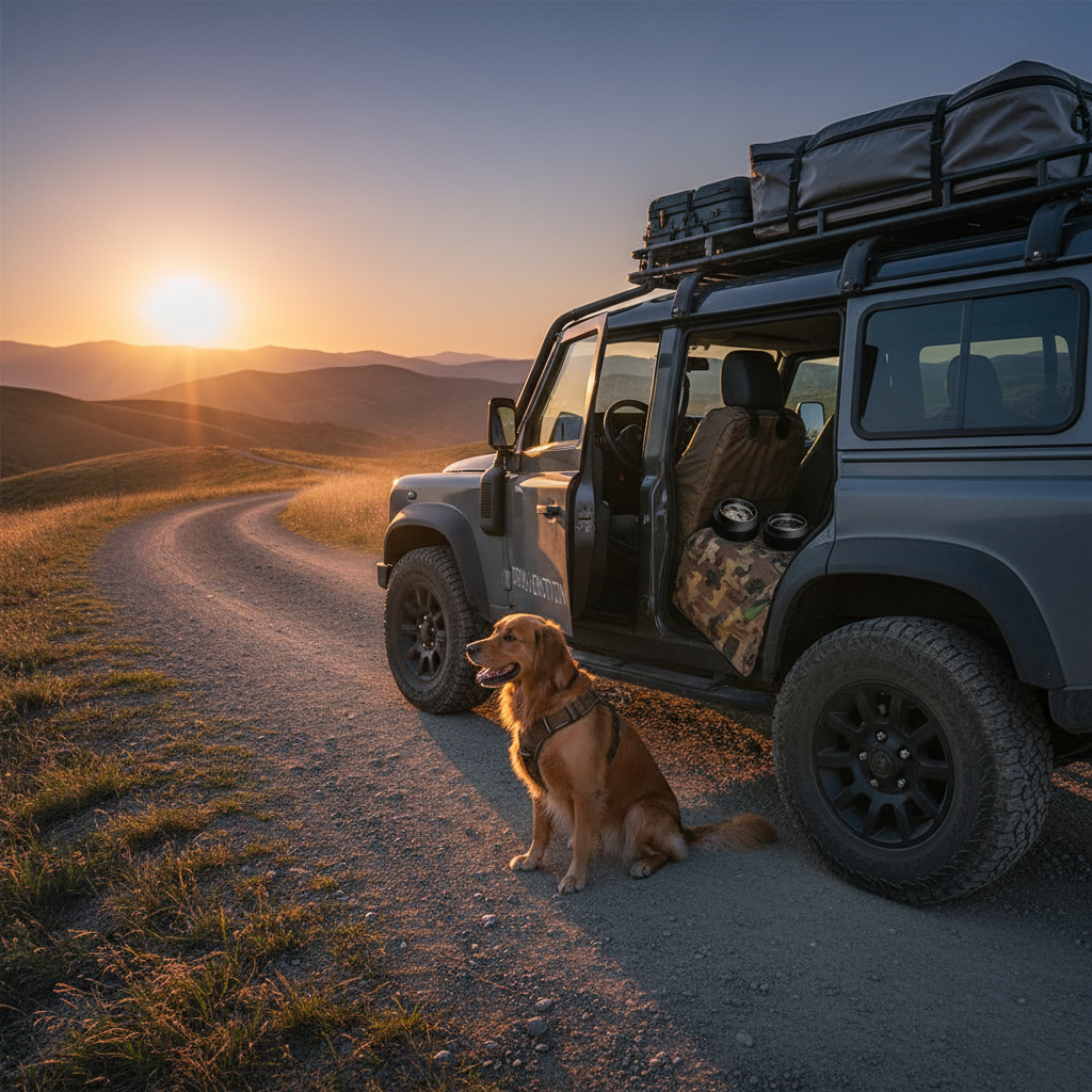 Hero visual of car and dog