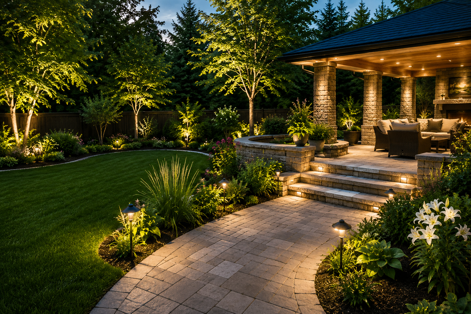 Landscape designer reviewing a residential backyard layout plan