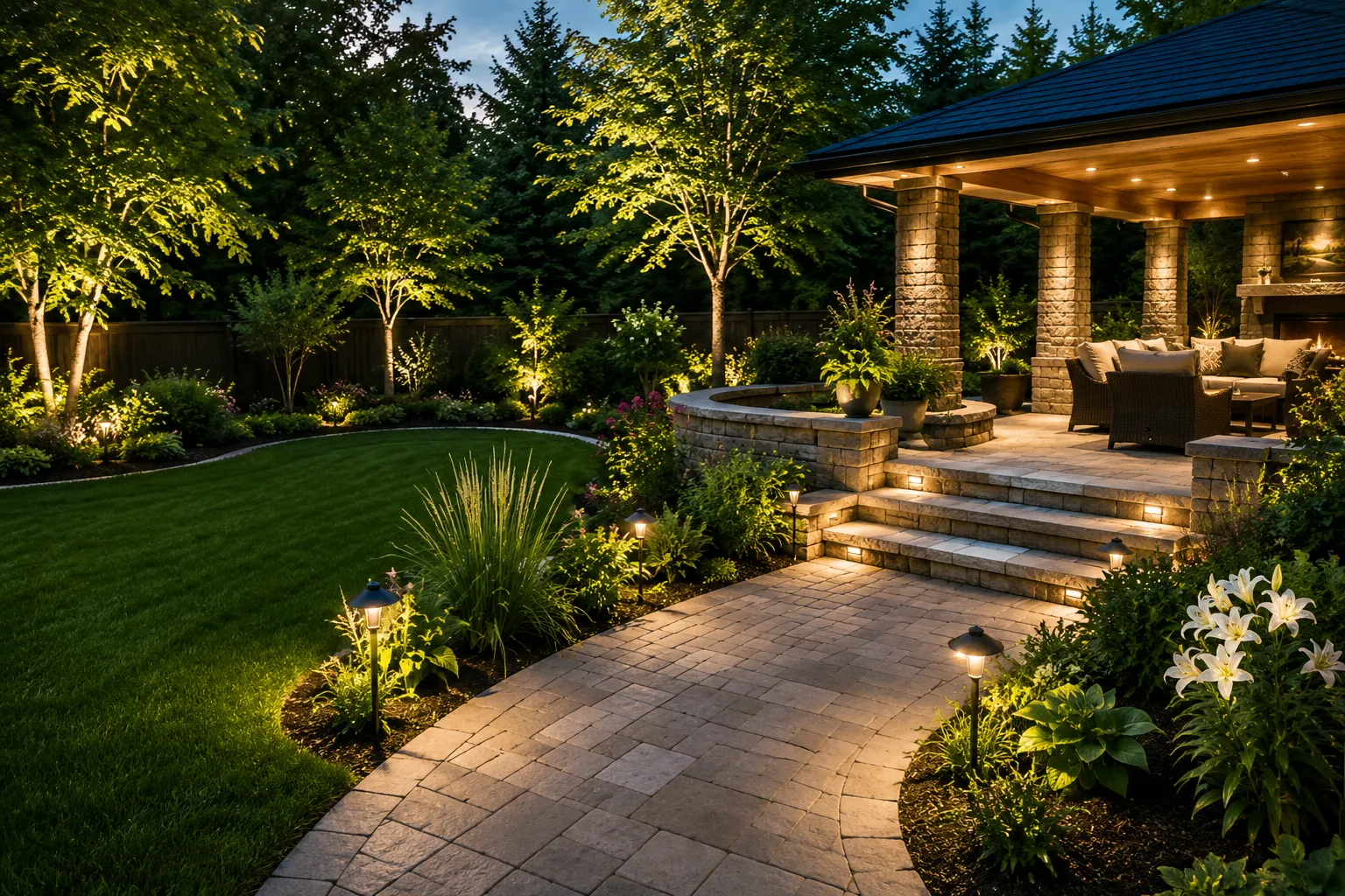 Landscape designer reviewing a residential backyard layout plan