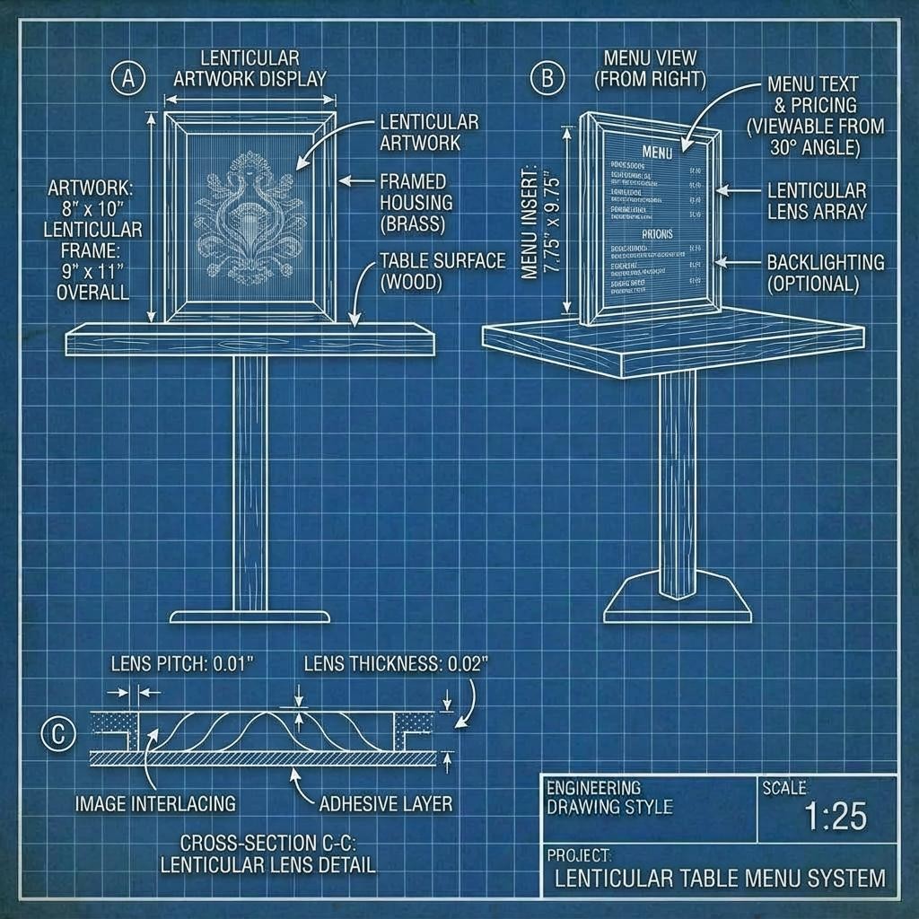 Structural format prototype for a folded menu
