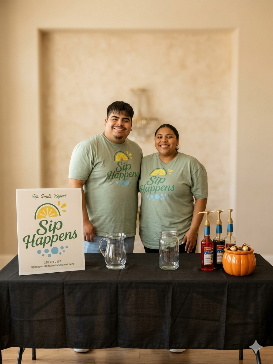 Pouring Lemonade and Soda