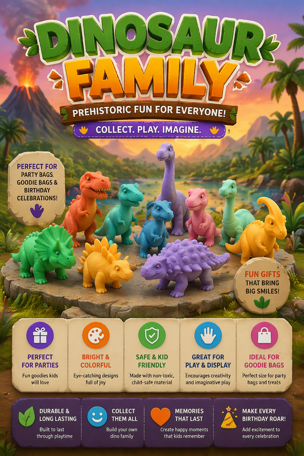 Colorful 3D printed articulated dragon toy with rainbow scales