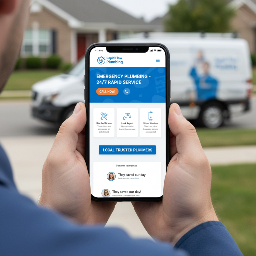 Rapid Flow Plumbing Website Mockup
