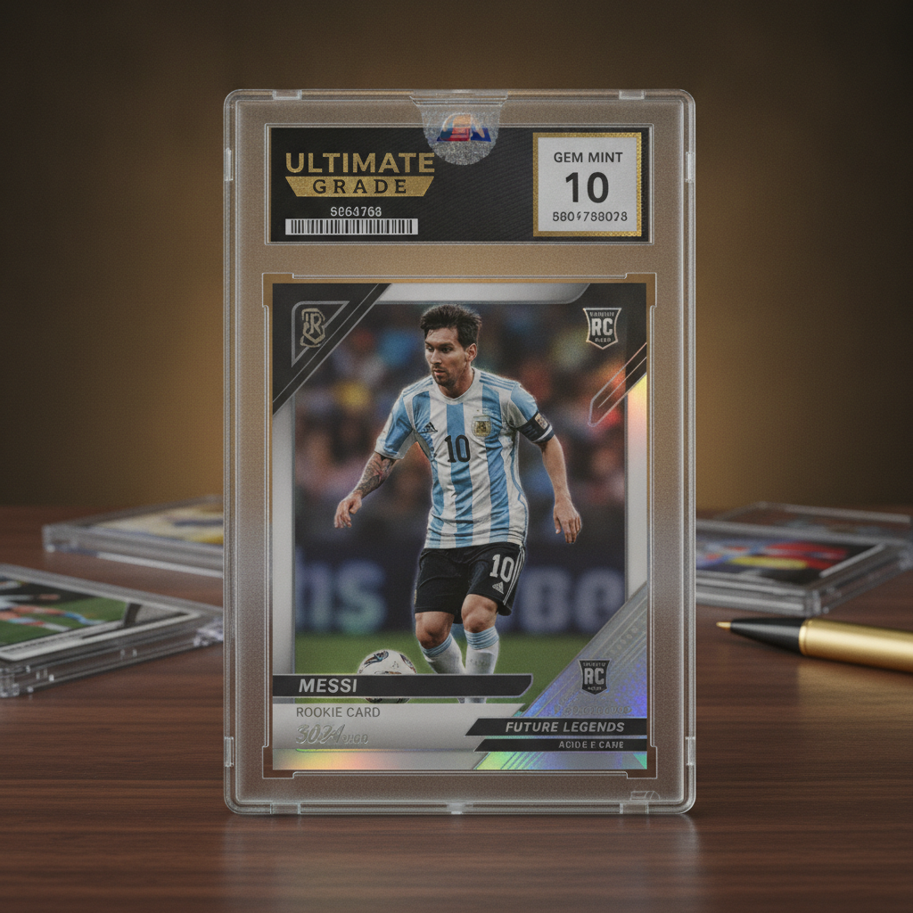 Modern graded soccer rookie card of a global star player encased in a protective slab