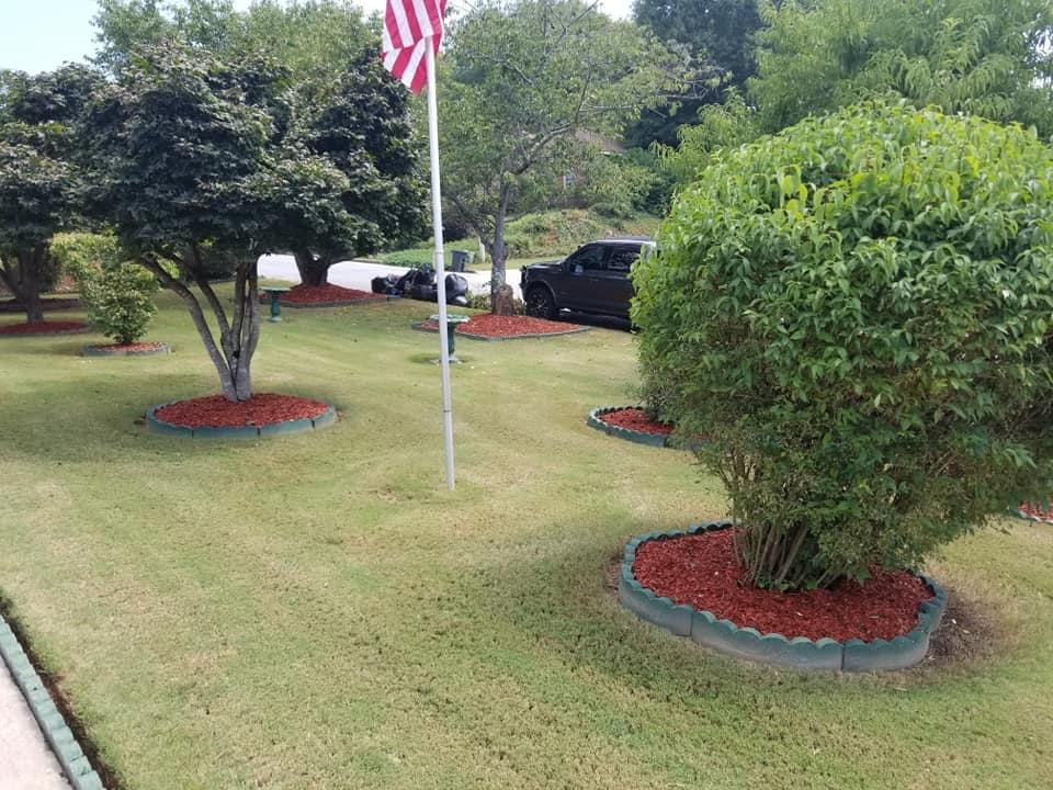 Freshly mowed lawn with sharp clean edges