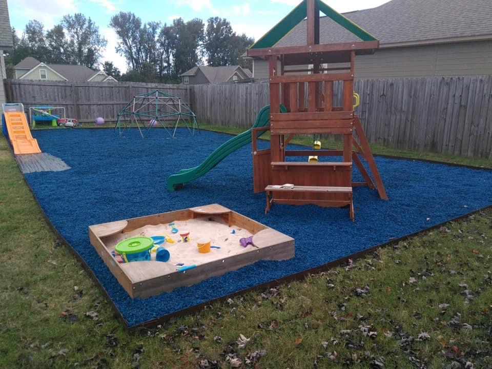 A safe, inviting playground with professionally installed rubber safety surfacing