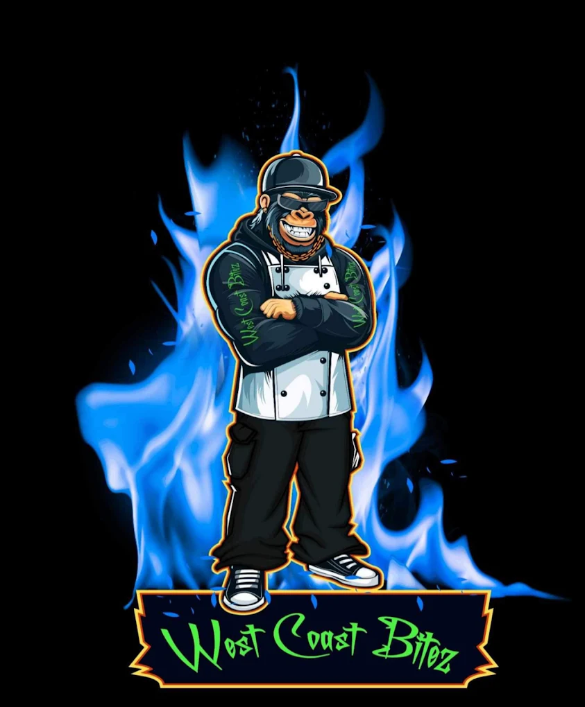 West Coast Bitez gorilla mascot logo