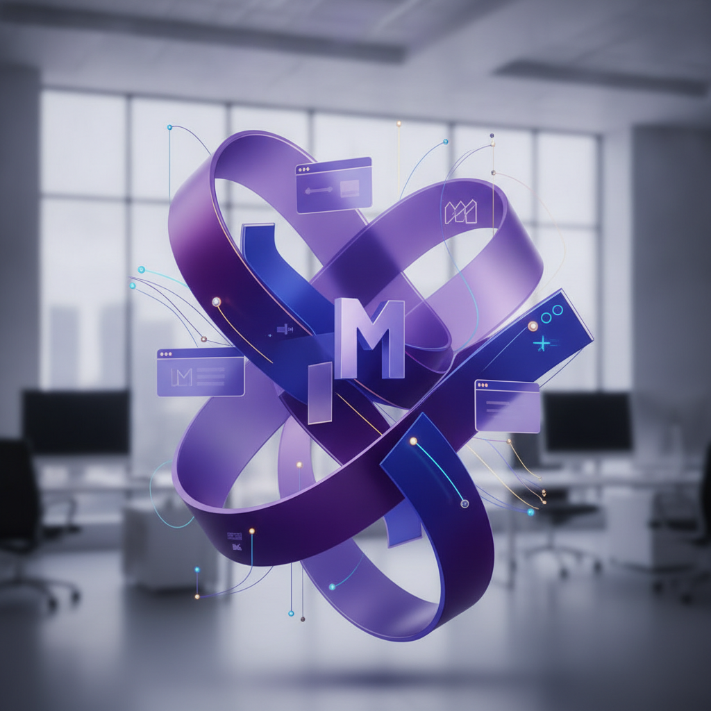 Abstract purple design element showcasing web studio creativity