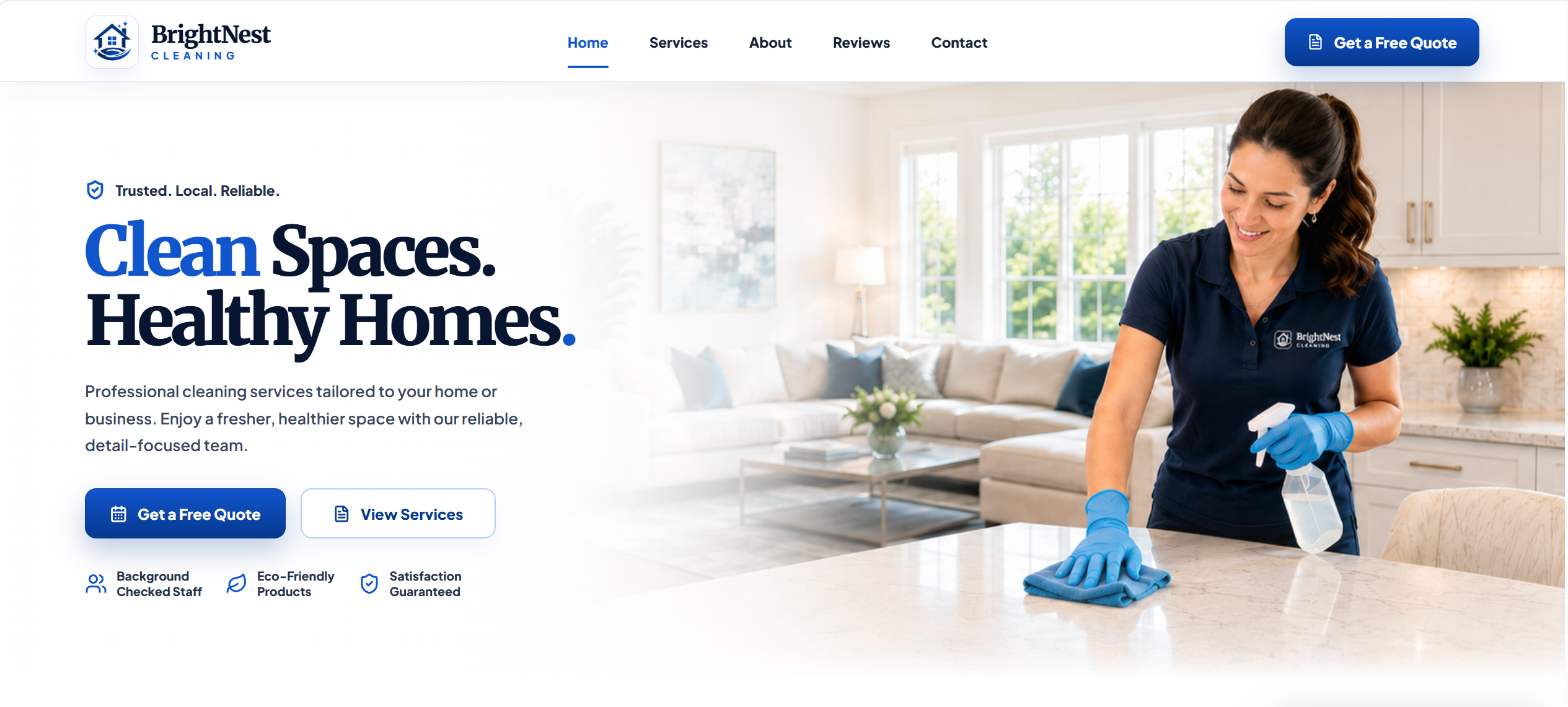 Cleaning service website preview