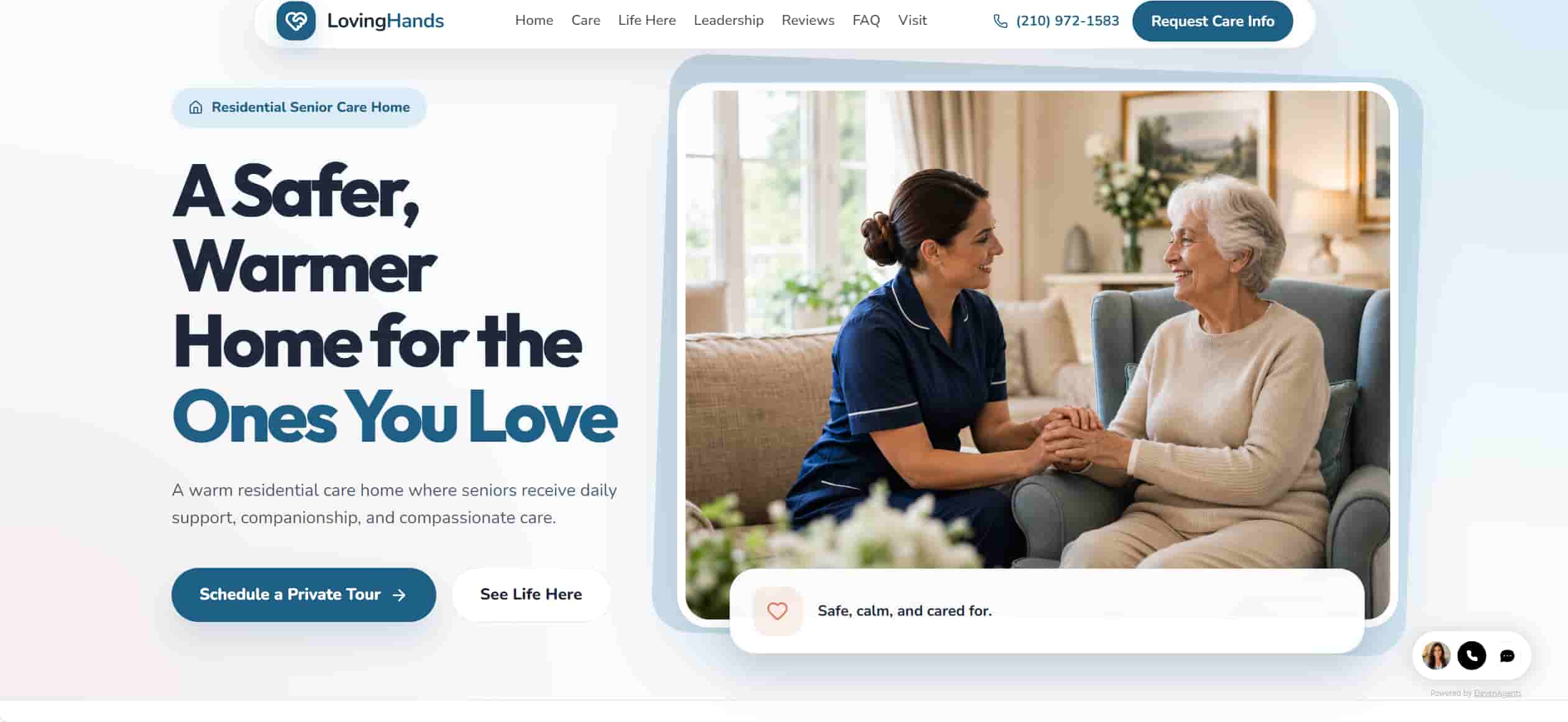 Care home business website preview