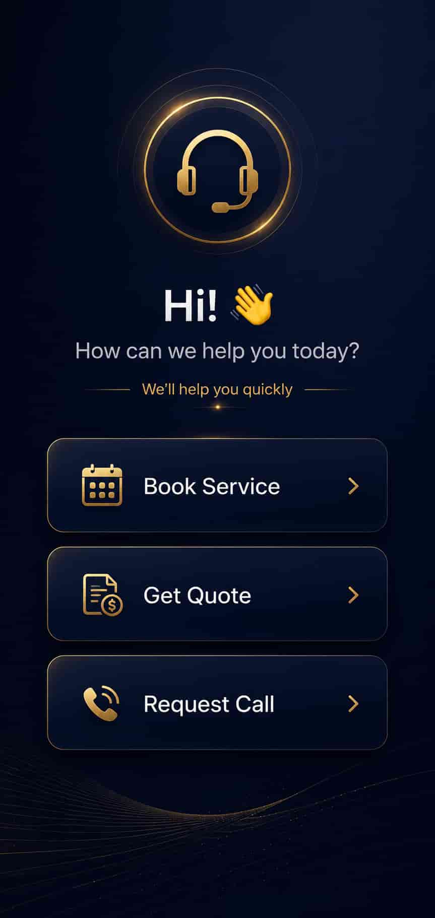 AI receptionist preview phone interface