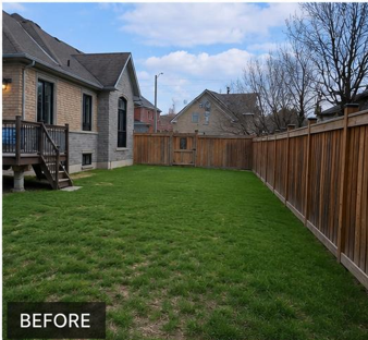 Before: tired outdated backyard space