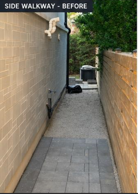 Before: cracked walkway leading to entrance