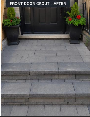 After: refinished entrance steps and lighting
