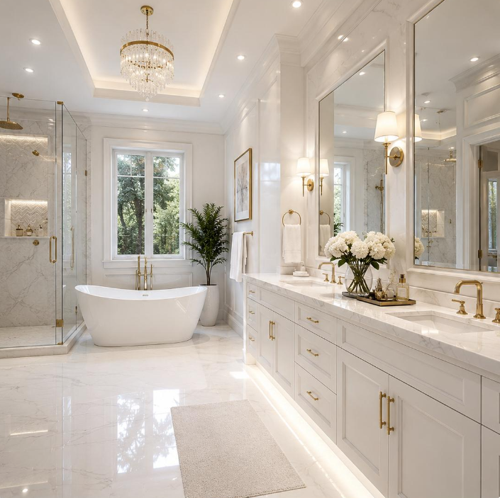 Luxury custom-built modern home exterior with premium architectural design