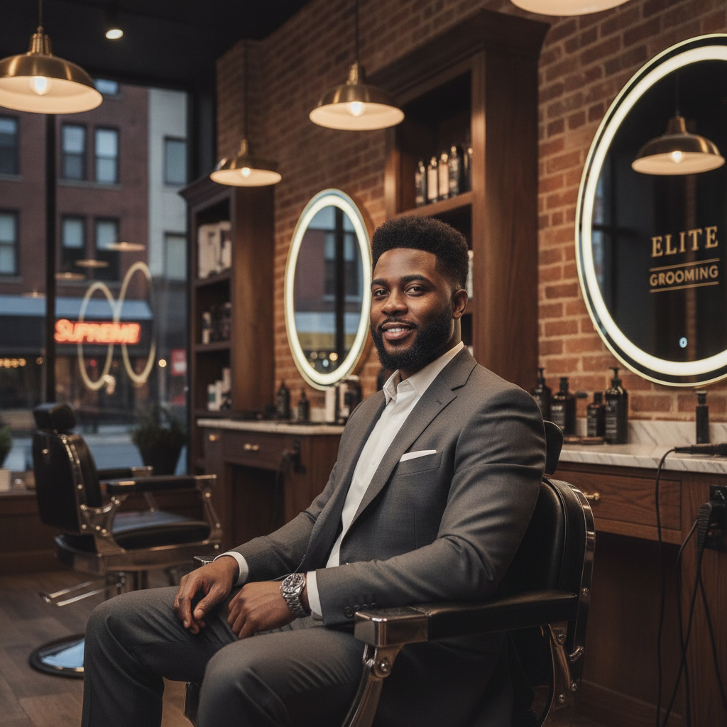 Stylish man with a fresh, professionally styled haircut looking sharp and confident.