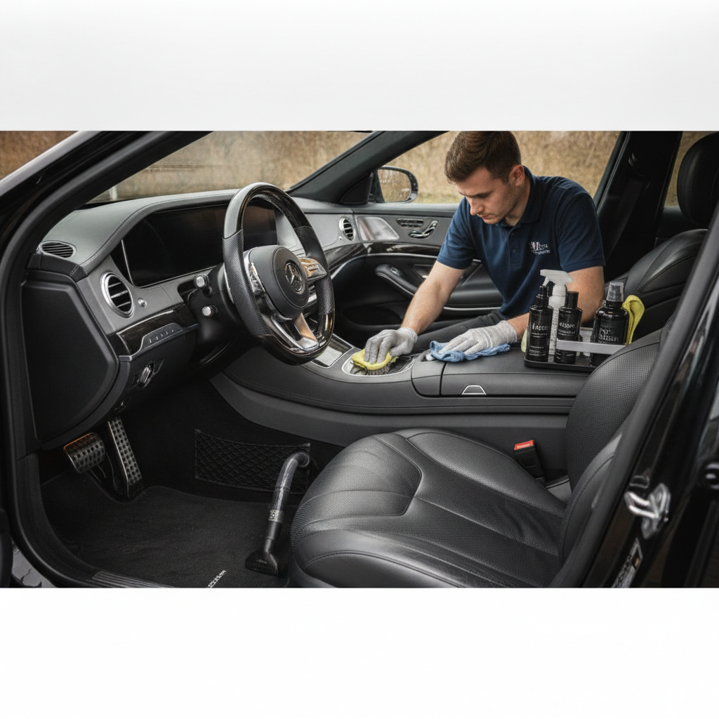Luxury car interior deep cleaning and detailing service