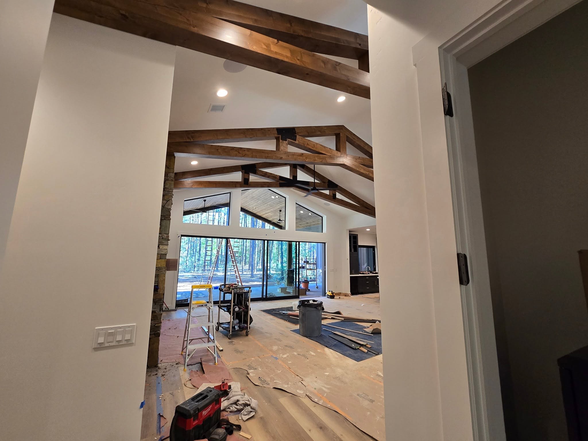 Modern interior living room painting project featuring clean lines and premium finish in a White Mountains home