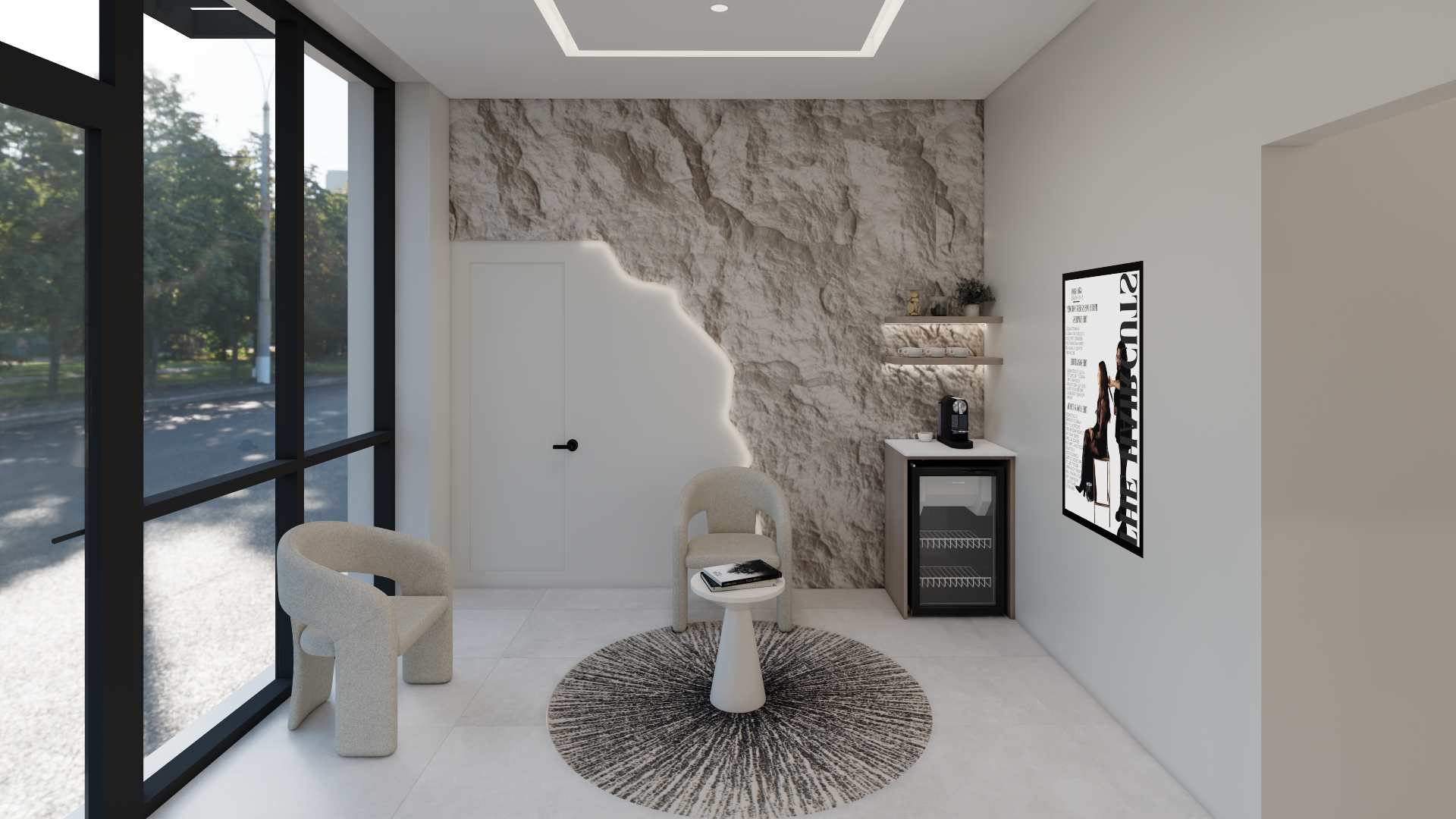 Professional stylist providing premium service in a luxury salon suite