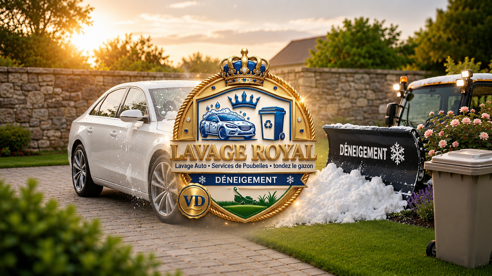 Extérieur de maison résidentielle impeccable et pristine avec façade soignée, allée propre, pelouse verdoyante parfaitement entretenue et environnement extérieur immaculé