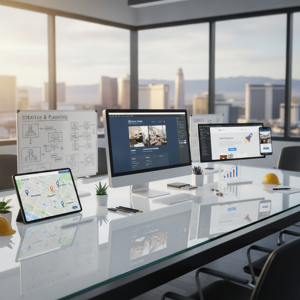 Web design process workflow from discovery to launch for Las Vegas service businesses