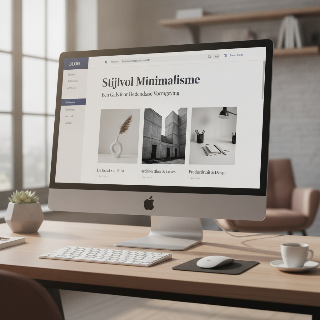 Modern blog thema met stijlvolle typografie en minimalistisch design