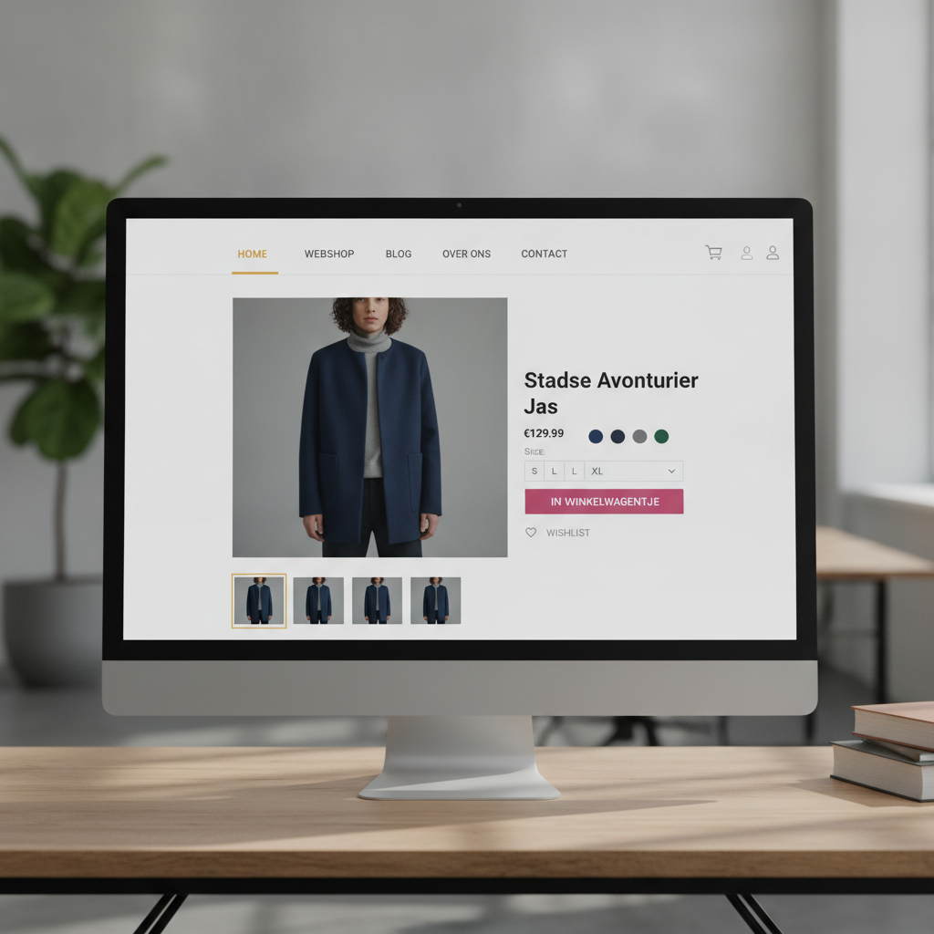 E-commerce webshop thema met product showcase en moderne winkelinterface