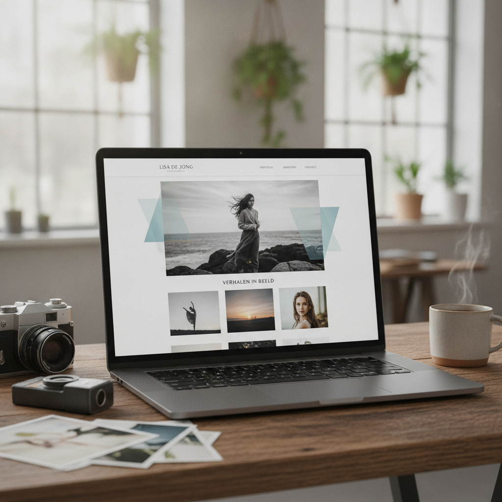 Schermafbeelding van een artistiek en creatief portfolio website voor een fotograaf