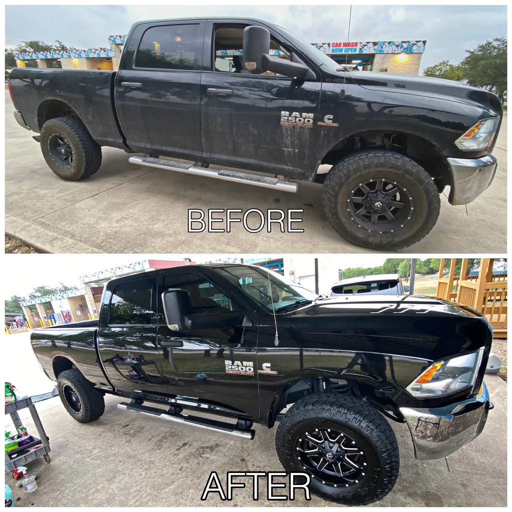 Glossy car paint after detailing