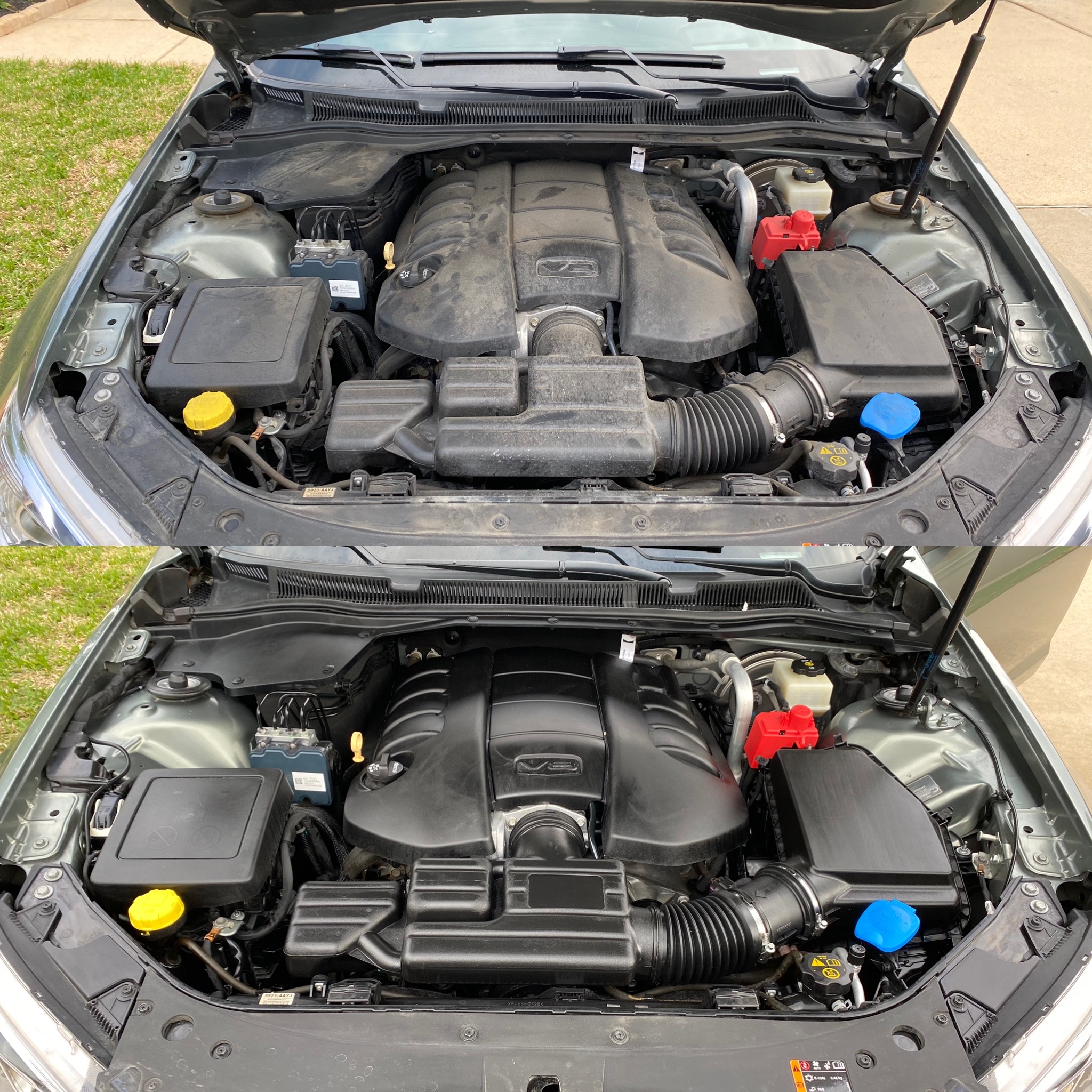 Clean car engine bay