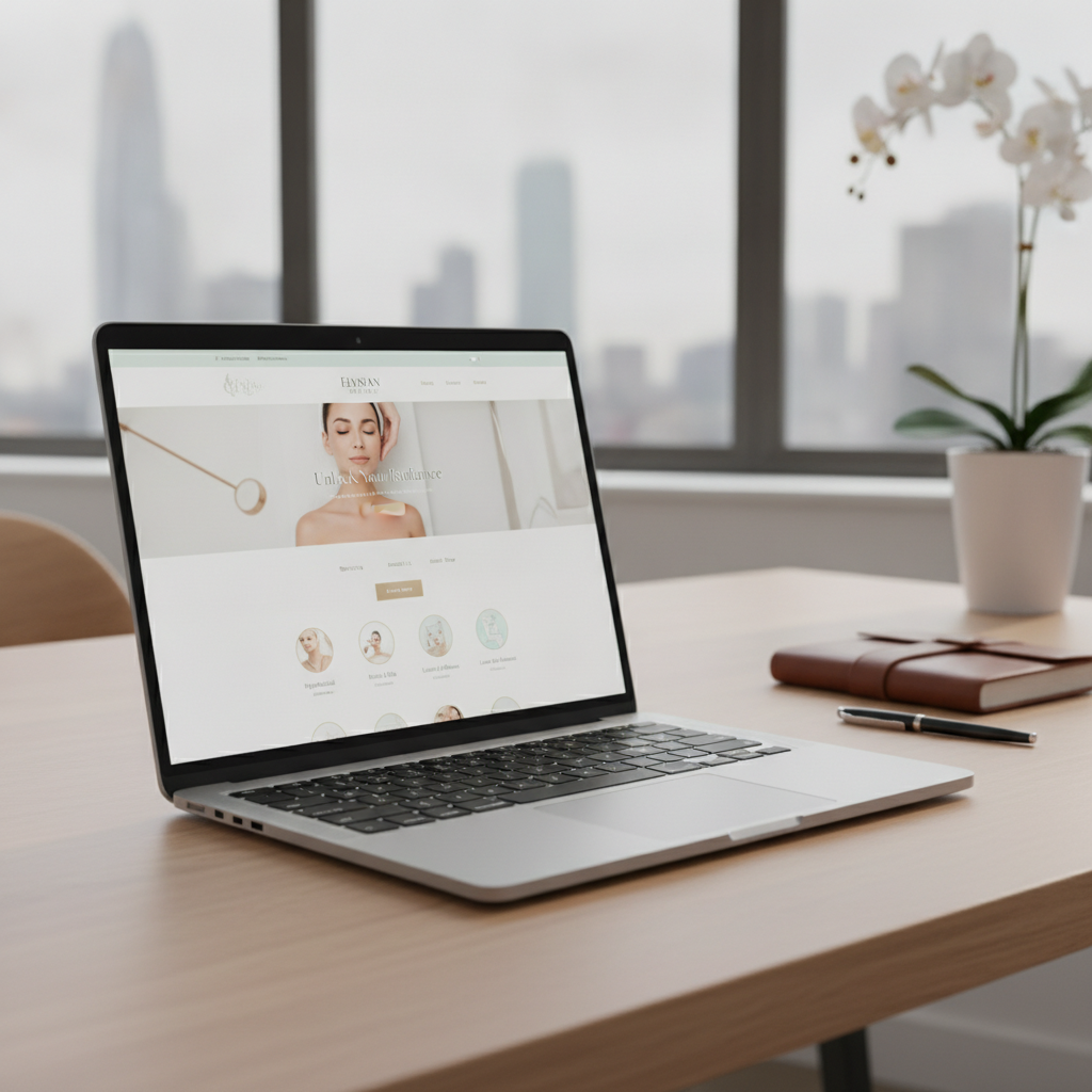 Premium modern website design for a luxury medical spa on a laptop screen